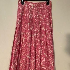 Laura Ashley Vintage 90s Pink Floral Pleat Skirt - Size 10 USA